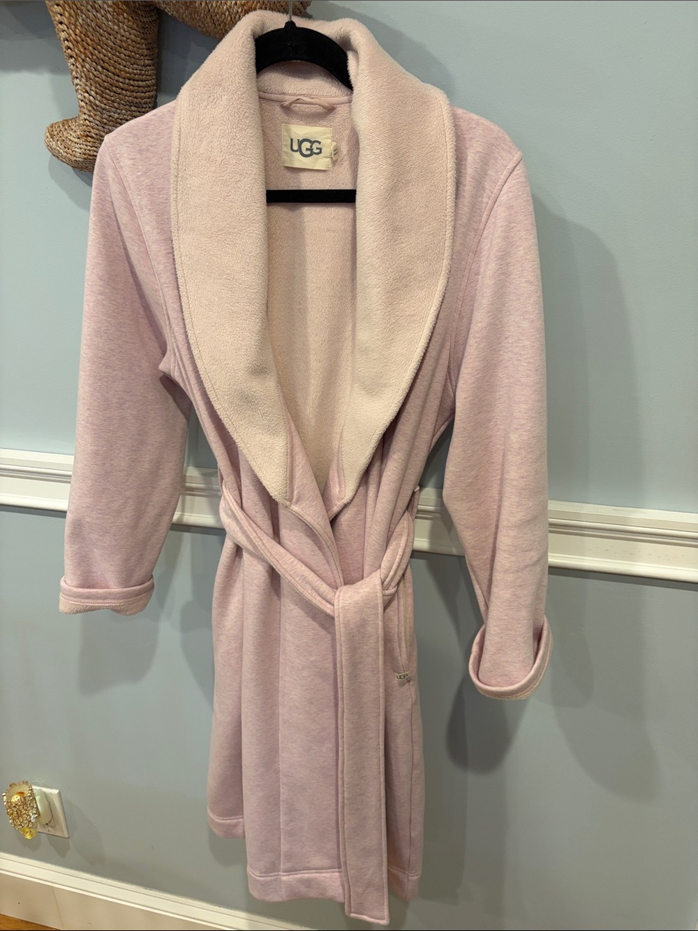 UGG Women's Plush Shawl Collar Robe - Pale Pink